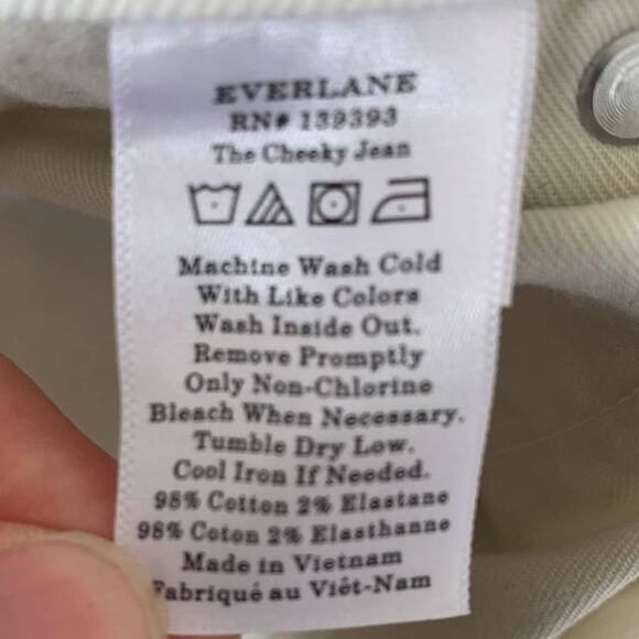 NWT Everlane The Cheeky Jean in Bone White - Picture 9 of 10